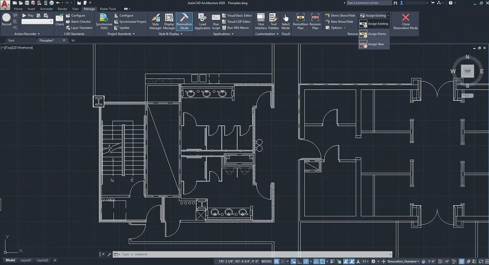 Plan architectural sur logiciel de CAO